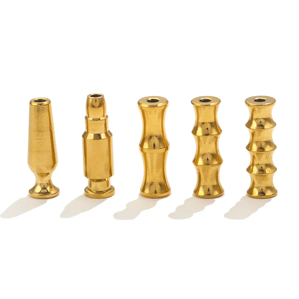 5pcs Stainless Steel Long Tube Spacer Beads For Jewelry Making Bullet Wine Glass Bamboo Beads Charms diy jewelry Findings