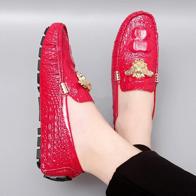 casual leather ride breathable soft men\'s flats color lazy loafers large sizeshoes for men shoes men leather original