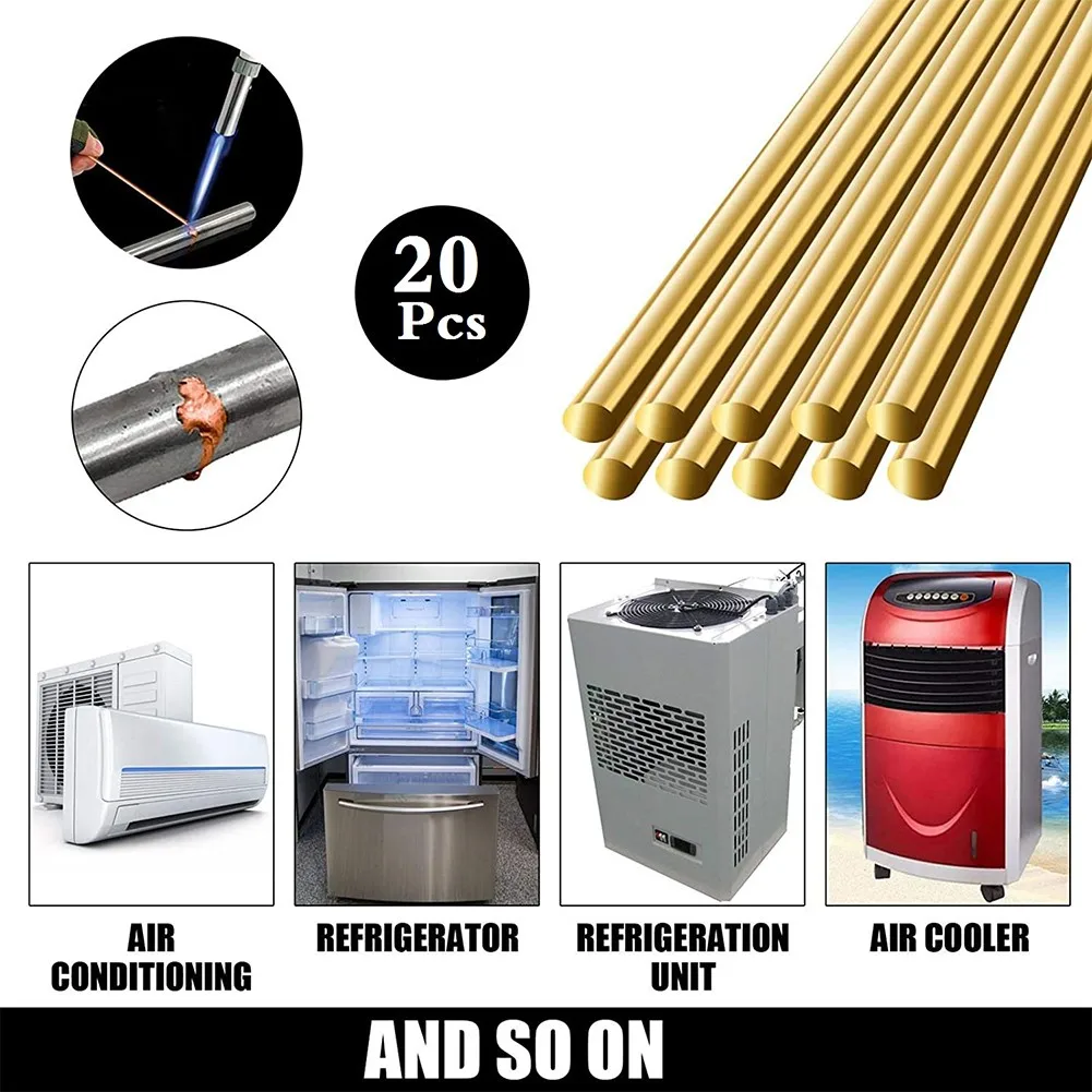 Get High Quality and Accurate Brazing with 20 Pcs of Low Temperature Brass Welding Rods for Copper and Iron Applications