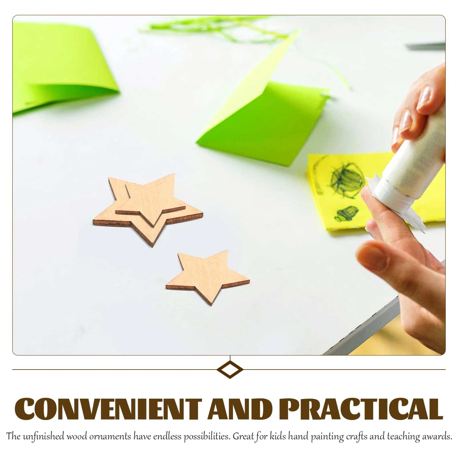 

100Pcs Craft Wood Pieces Natural Unpainted Star Shapes 1.4cm-3.57cm for Handmade DIY Crafts Scrapbooking Wedding Birthday Party