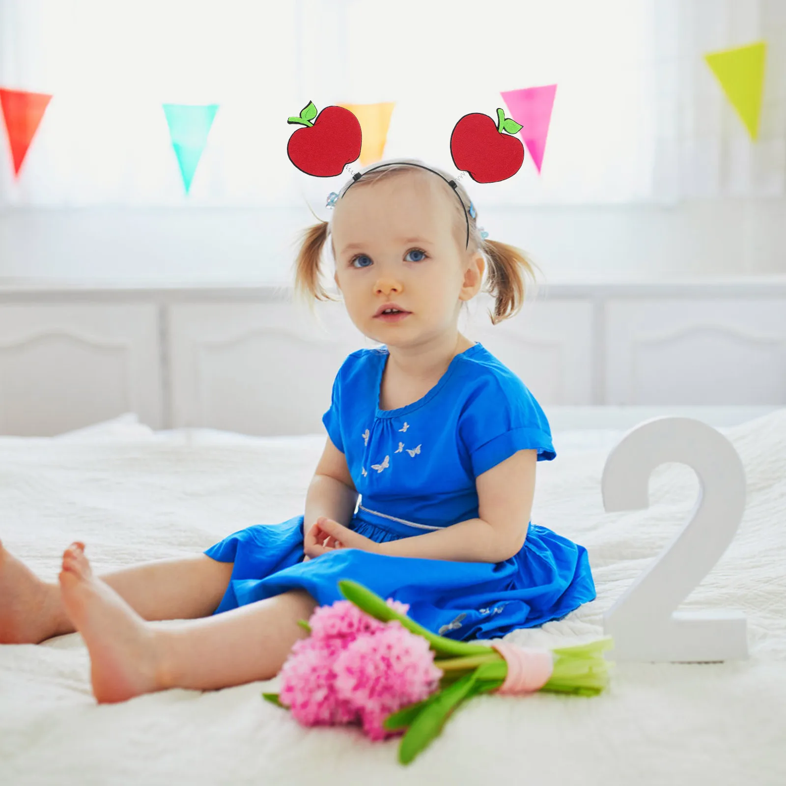 

Fun Apple Design Hairband for Kids Party Festival Performance Comfortable Elastic Fruit-Themed Headband Christmas Holiday Hair