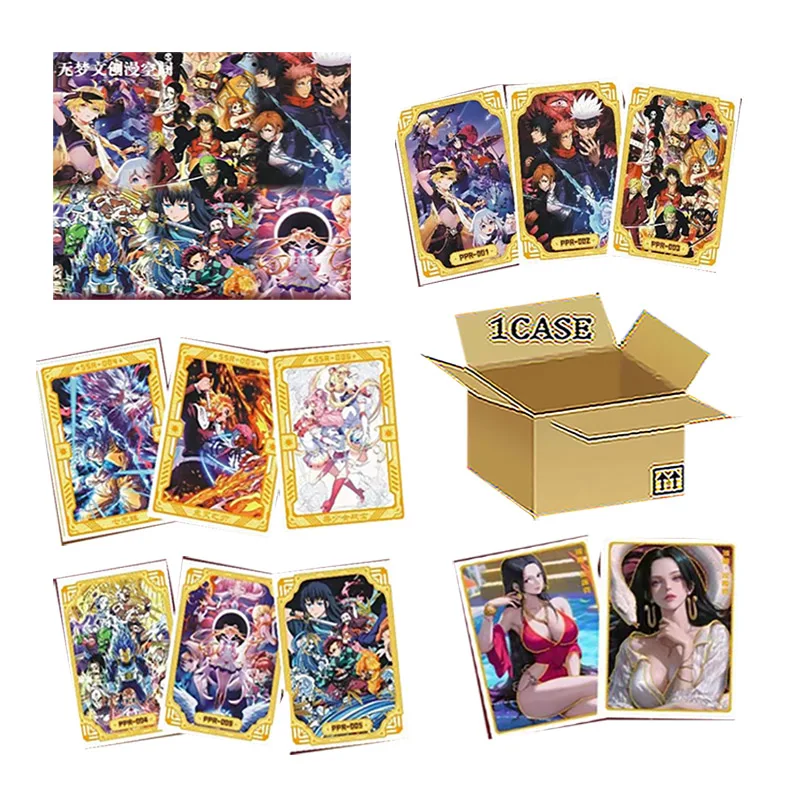 

Wholesales Mixed Animation Collectible Cards One Piece Goddess Story Demon Slayer Jujutsu Kaisen Dragon Ball Party Games