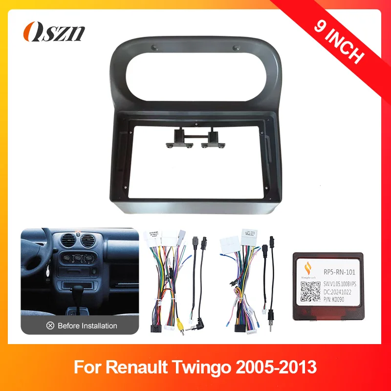 

9 INCH Car DVD Player Dash Fitting Panel Kit Car Audio 2DIN Adapter Car Fascia Frame For Renault Twingo 2005-2013 Radio Panel