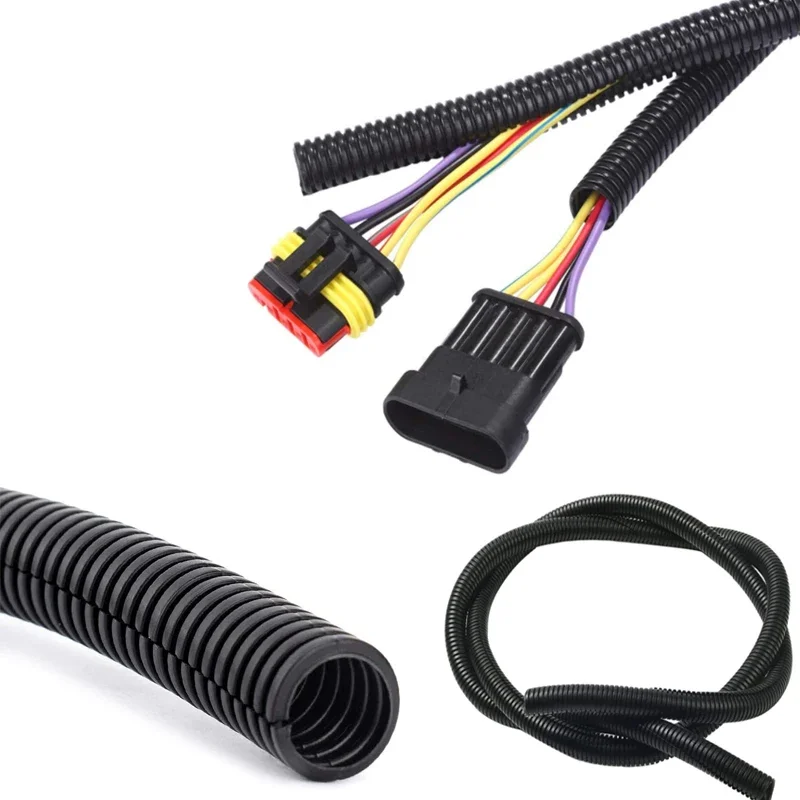 3/1 متر العزل المموج أنبوب الأنابيب النايلون سلك تسخير غلاف كابل الأكمام الحبل غطاء القناة السيارات السيارات خط ميكانيكي حامي