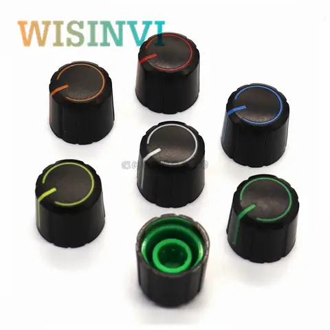 더블 컬러 플라스틱 손잡이 캡, 꽃 샤프트에 적합, 전위차계 손잡이 캡, 6mm, 15*13.5mm, 10 개
