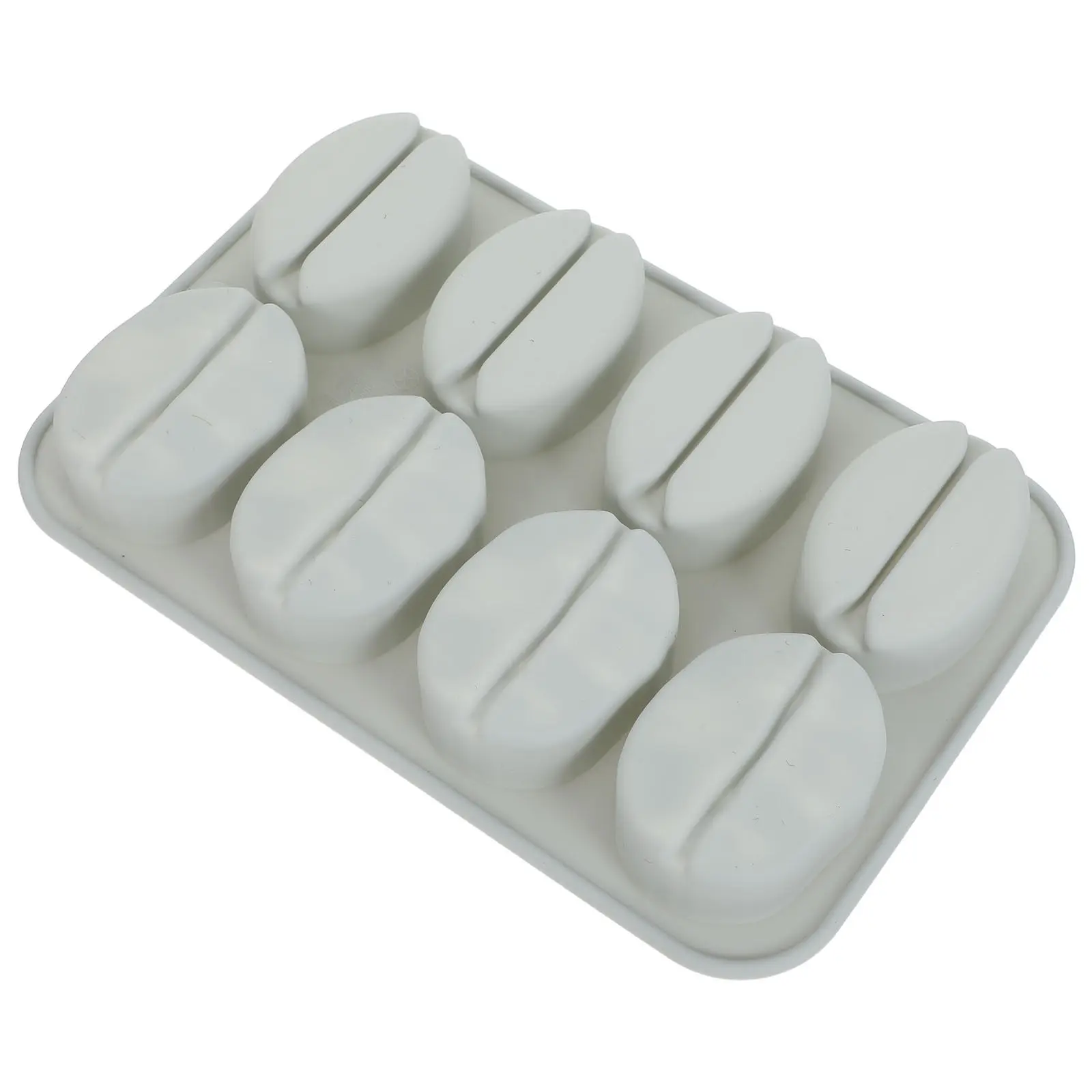 8 Cavity Coffee Bean Silicone Baking Mold Dual Shape Flexible Non Stick Food Grade Mini Chocolate Candy Ice Tray Silicone Mold
