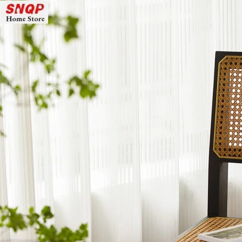 Dreamy Modern Simple Soft Daylight Fashionable For Living Room Bedroom Dining Natural Light Shadow Customiz Window Curtain