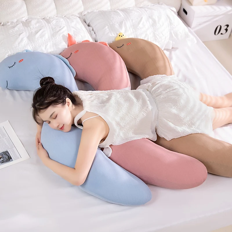Охлаждающая подушка для сна, дышащая ледяная шелковая подушка для беременных женщин, студентов, обнимающая сторону, артефакт для сна