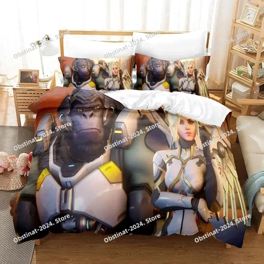 

Game Overwatch 2 Invasion Bedding Set Single Twin Full Queen King Size Bed Set Adult Boys Bedroom Duvet cover Sets New Anime