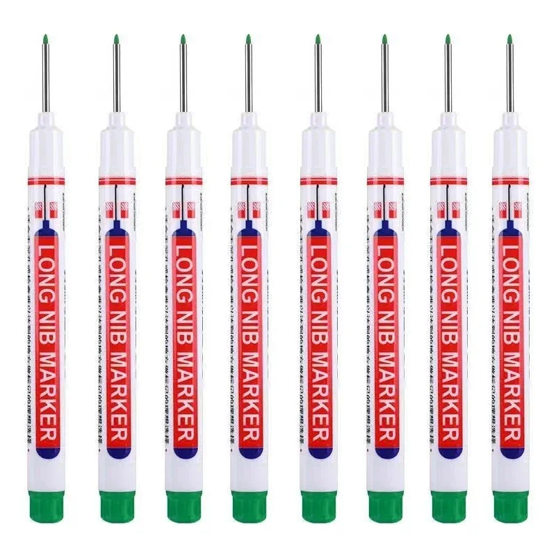 8 Teile/satz 20mm Tiefe Loch Lange Spitze Kopf Marker Für Metall Perforieren Stift Wasserdicht Bad Holzbearbeitung Dekoration Multi-zweck