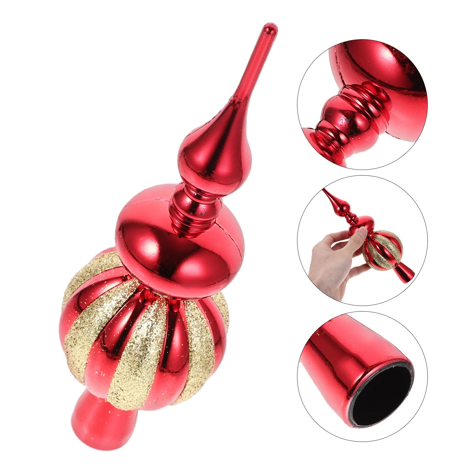 

Christmas Tree Top Star Plastic Electroplated Gourd Decoration Props Spherical Topper Xmas Decorations Treetop Ornament