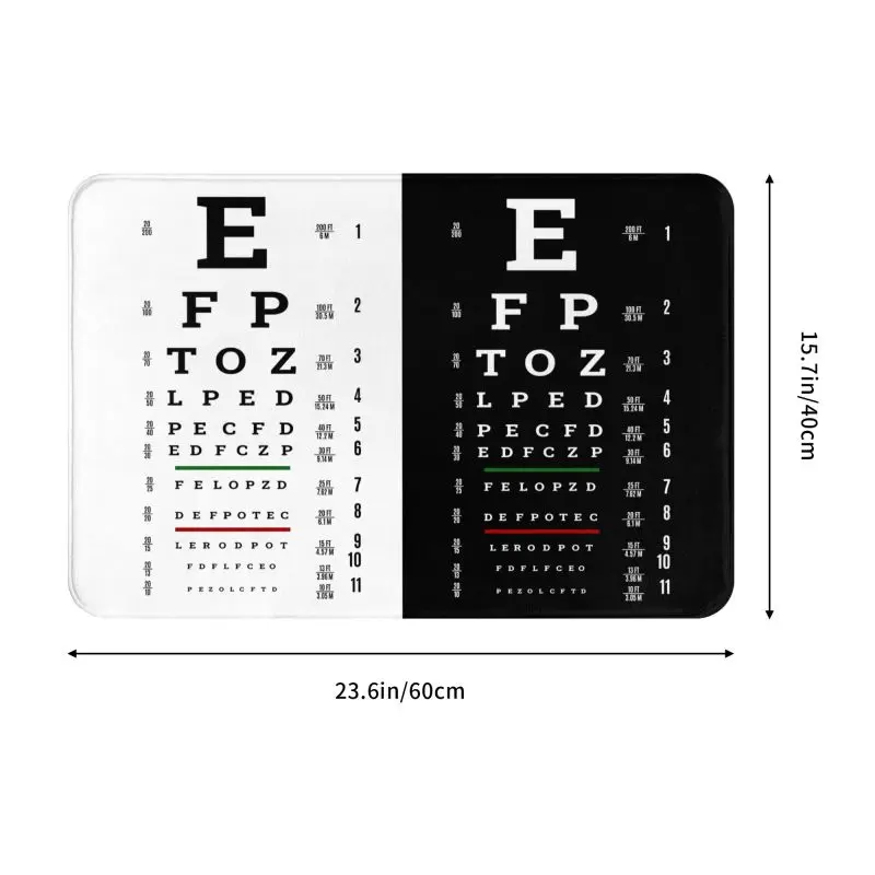 Personalized Snellen Chart Eye Test Doormat Mat Anti-Slip Optometrist Optician Kitchen Bathroom Balcony Rug Carpet 40*60cm