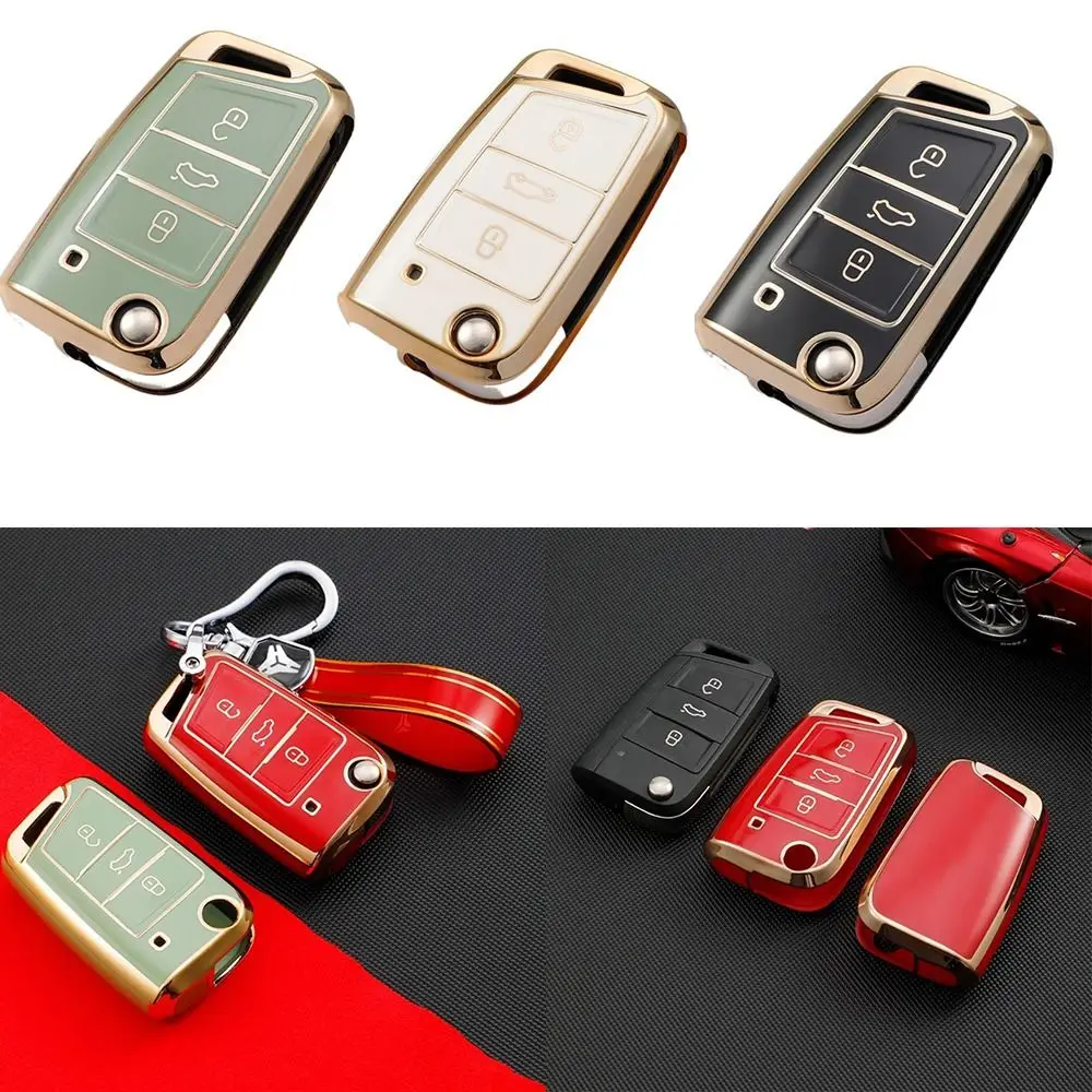 TPU Remote Key Case Key Protector Car Key Case for VW/Volkswagen/Golf 7/MK7/Tiguan/MK2/SEAT/Ateca/Leon/FR 2/Ibiza/Skoda/Octavia