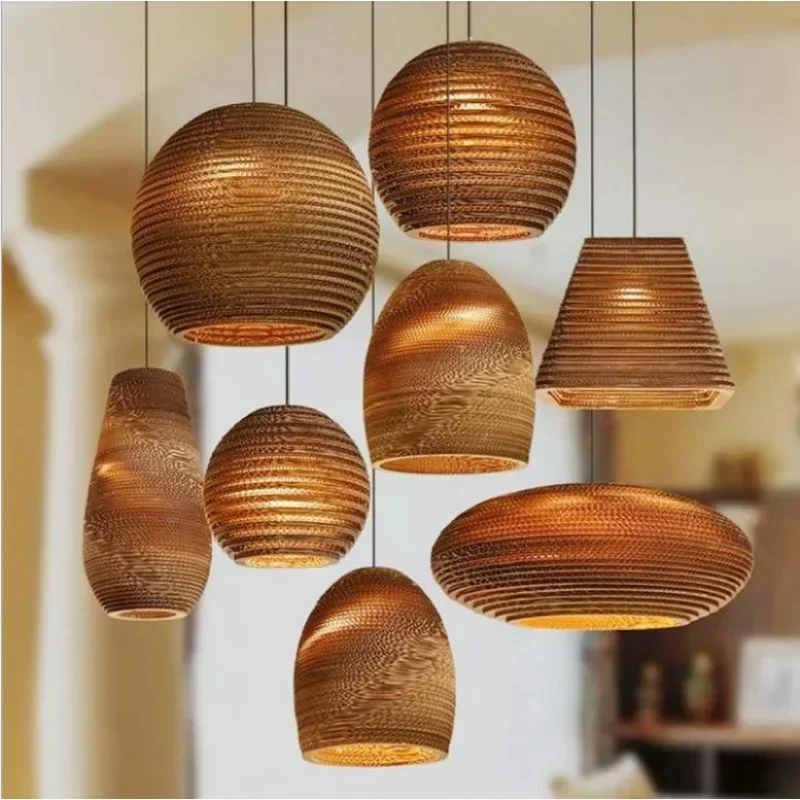 Vintage creative loft  Pendant Lights Lampshade Paper Lanterns For Bar cafe Decoration lamp 110-240V