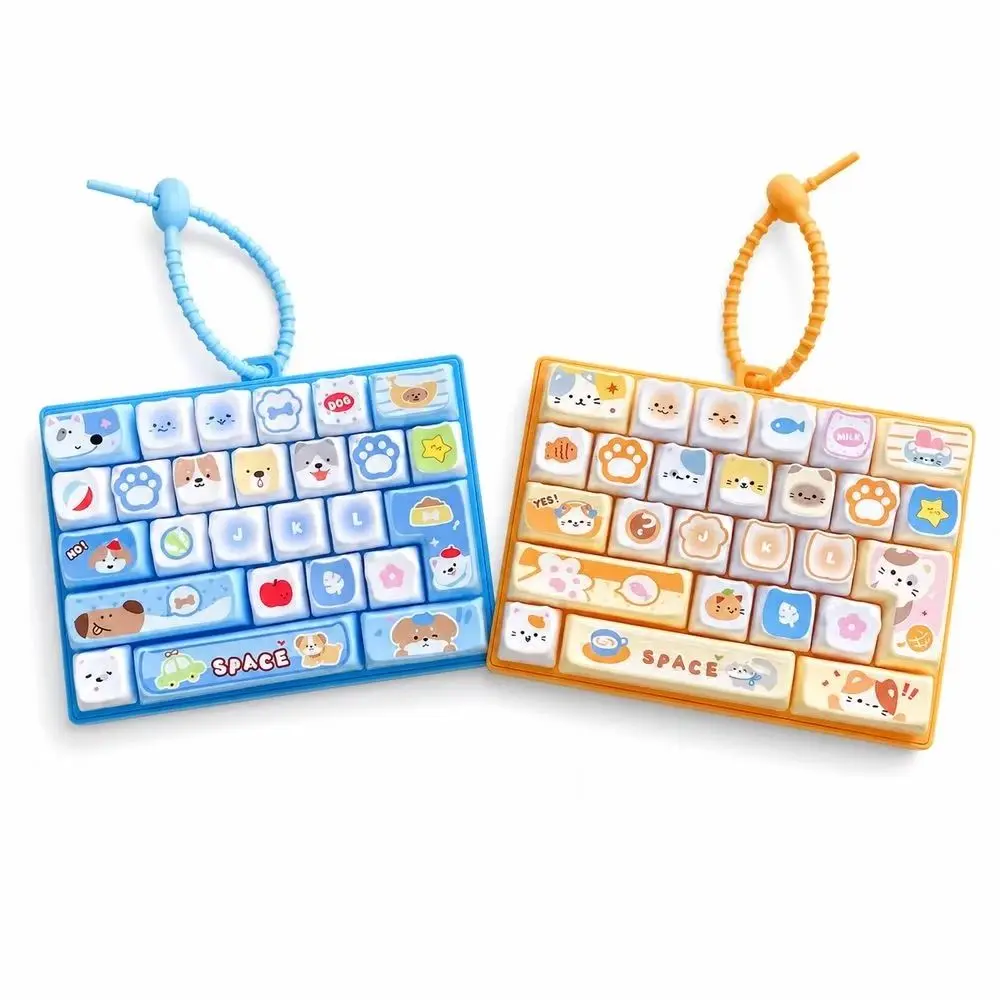 Animals Theme 26 Keys Keyboard Keychain Clear Key Sounds Pressable Keys Mechanical Keyboard Cartoon Plastic