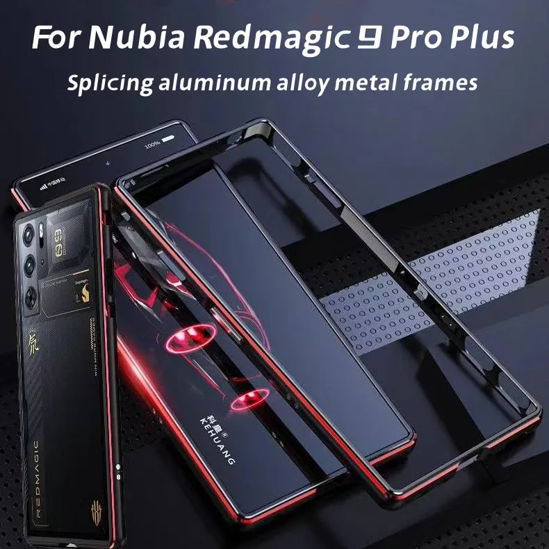 New Luxury Metal Bumper Shockproof case For ZTE Nubia Red Magic 9 Pro Plus Aluminum Alloy Frame Skin Coque Hollow Out Skin Funda