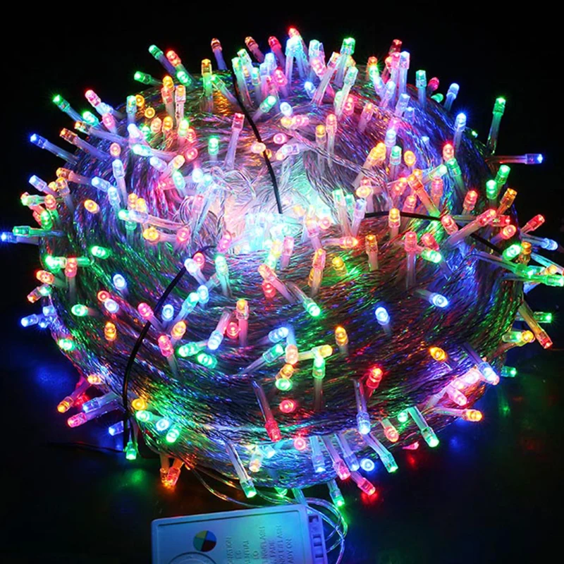 Christmas String Light10/20/30/50/100M Outdoor Garden Wedding Party Street Home Decor RGB Festoon Led Luces AC220v Fairy Garland