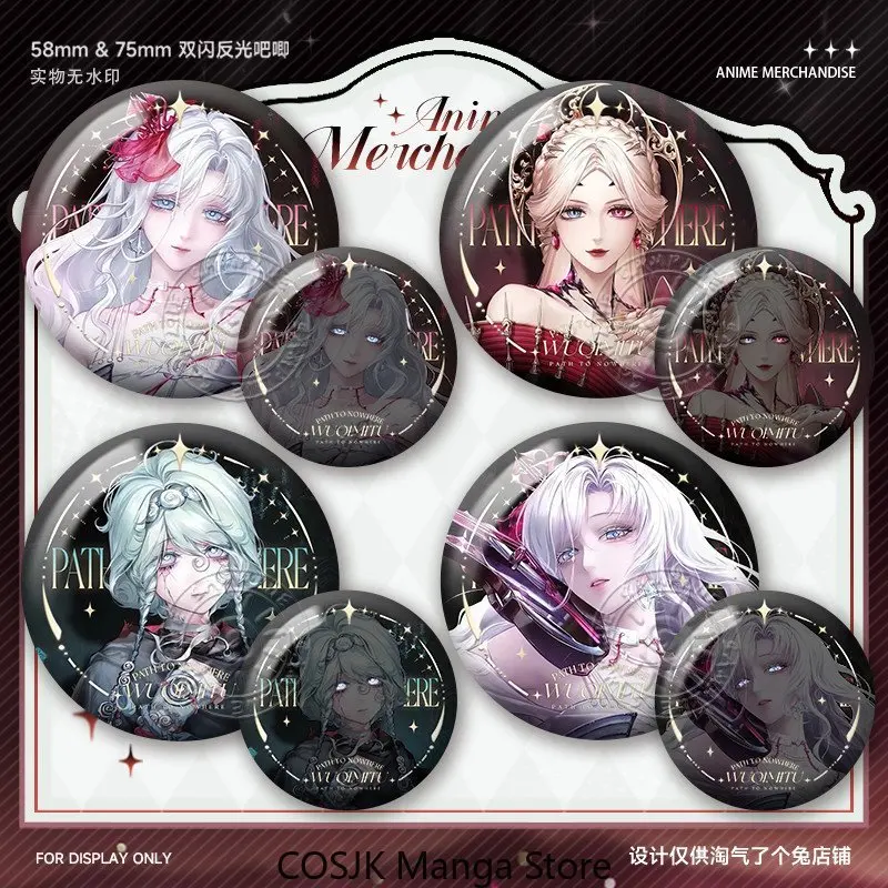 Path to Nowhere Irina Requiem Haily Lindo Pin Redondo de Hojalata con Doble Flash, Broche Coleccionable, Decoración para Bolsos, Regalo de Cosplay