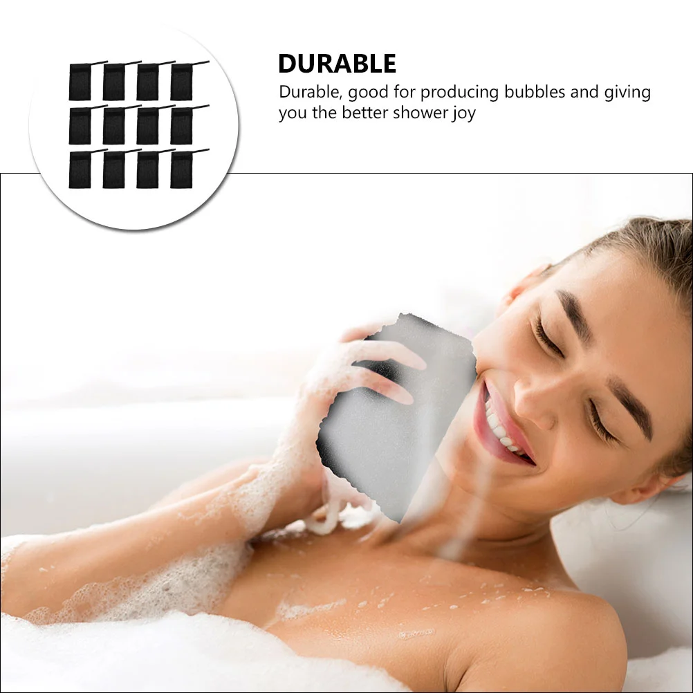 10 قطع من صابون التقشير الرغوي الشبكي وحقيبة توفير الوجه من النايلون الأسود #5
