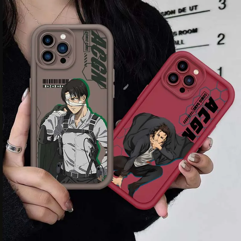 

Attack on Titan Catroon For Apple iPhone 16 15 14 13 12 11 Pro Max Plus Eye Ladder Soft TPU Silicone Cover
