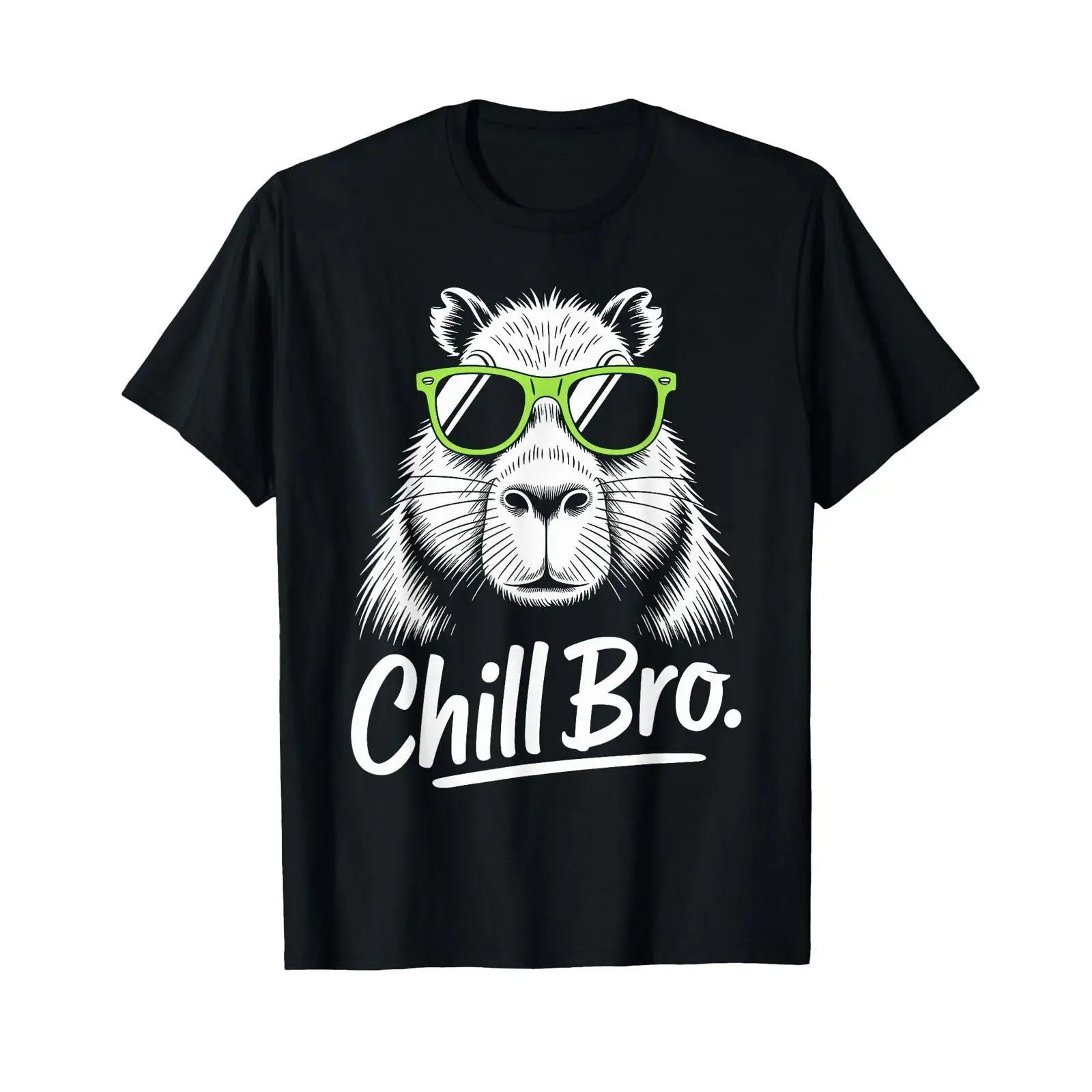 Chill Bro Sleep T Shirt Carnival Costume Fancy Dress Capybara vintage Washed Comfortable Slightly fashion homme