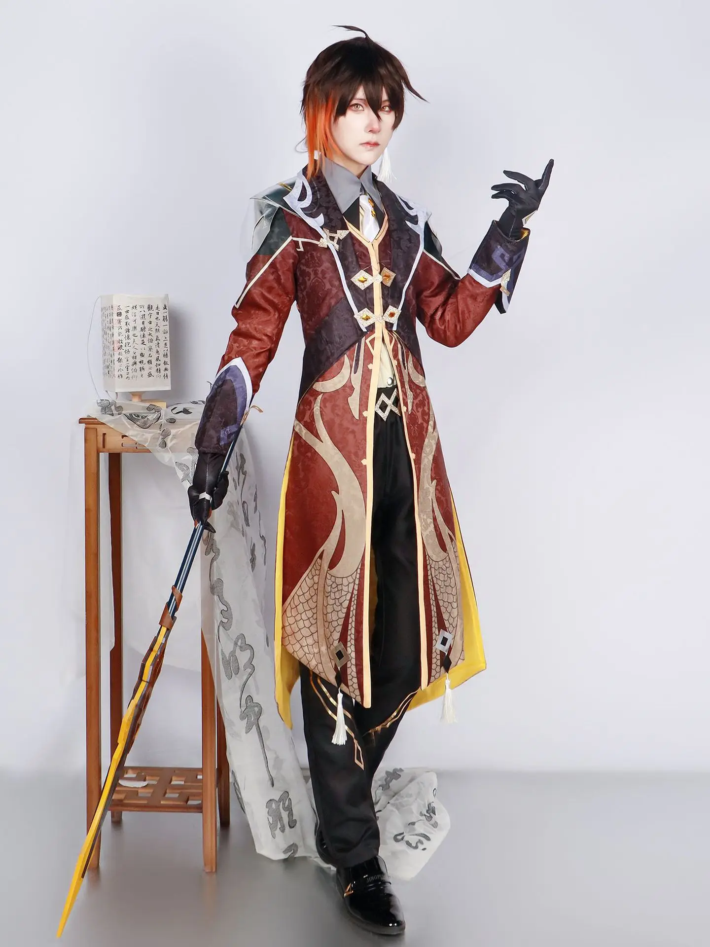 Genshin Impact Zhongli Cosplay Kostuum Volwassen Carnaval Uniform Pruik Anime Halloween Feestkostuums Maskerade Vrouwen Spel