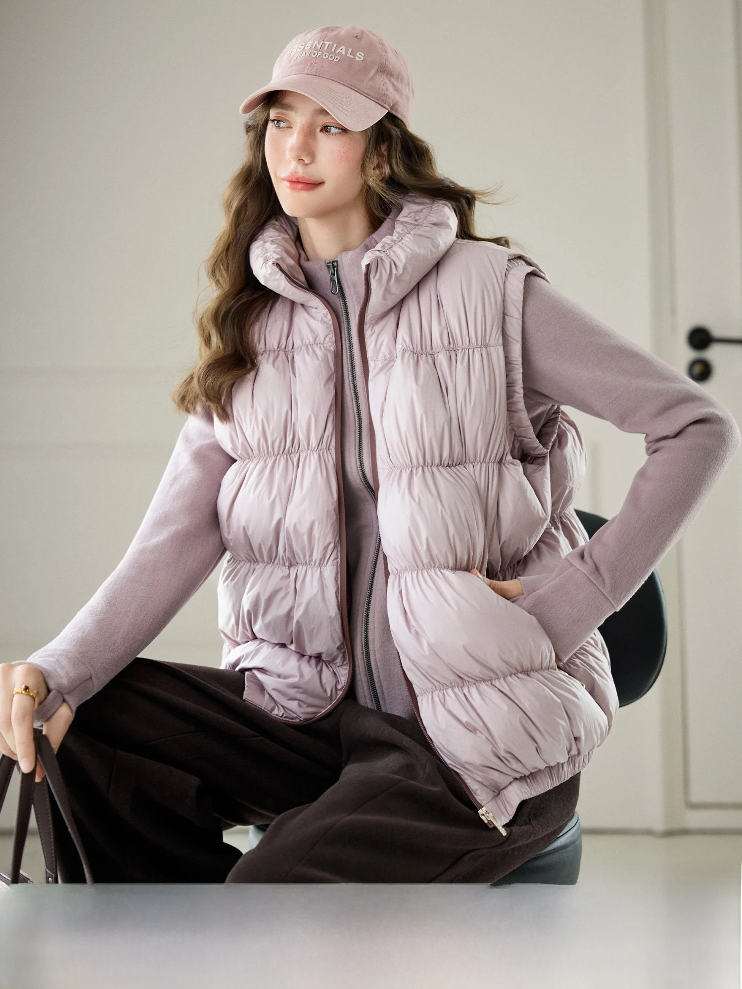 

Легкий пуховик-жилет Pumpkin Valley Bubble с флокированным покрытием, очень теплый, с высоким воротником, наполненный утиным пухом, для женщин