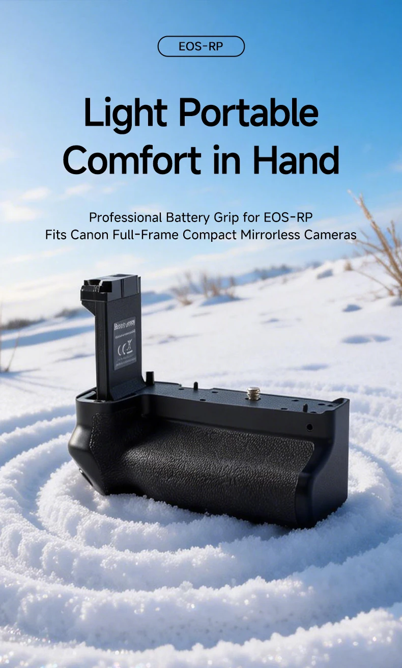 BG-EOS RP Batteriegriff mit zwei LP-E17 Steckplätzen, erweiterter Power-Griff für Canon EOS Kameras, kompatibel für Outdoor-, Reise- und Porträtaufnahmen – Detail 1