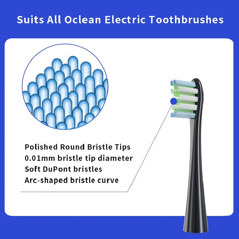 Cabeça de escova de dentes para escova de dentes elétrica Oclean Sonic X /X Pro/One/SE +/Air/Z1/F1 Recargas de substituição Embalagem selada com cerdas