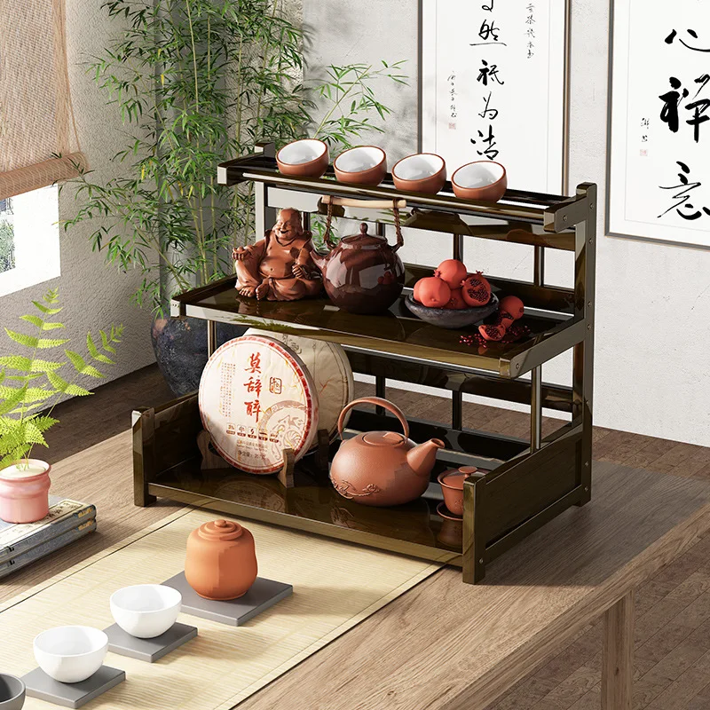 

Desktop Bogu Rack, Tea Cup Rack, Small Table Tea Set Storage