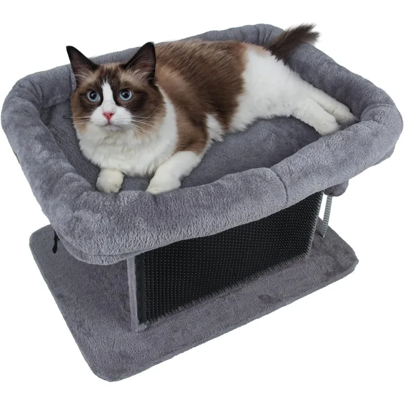 

Large Bed with Scratching Post and Combing Board, Sturdy and Durable, Ideal for Small Breeds