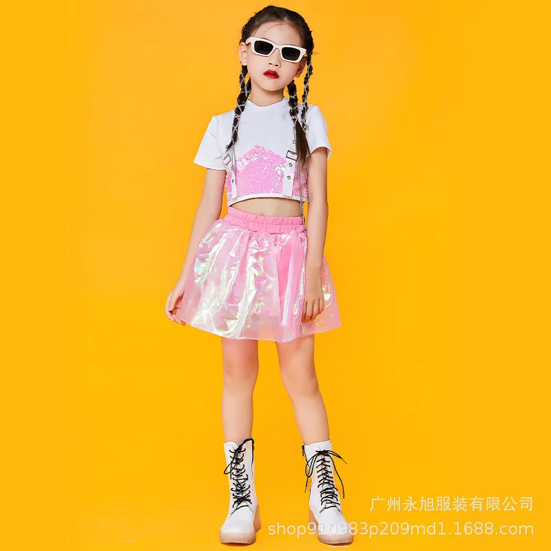 New sequin jazz dance costumes for children, internet famous models, fashion shows, trendy outfits for girls, and trendy perform