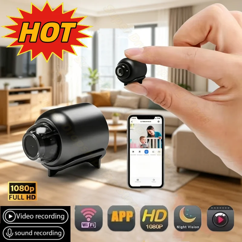 1080P HD Mini WLAN Drahtlose Sicherheitskamera Infrarot-Nachtsicht Bewegungserkennung Innen-Überwachungskamera Fernansicht – Detail 2