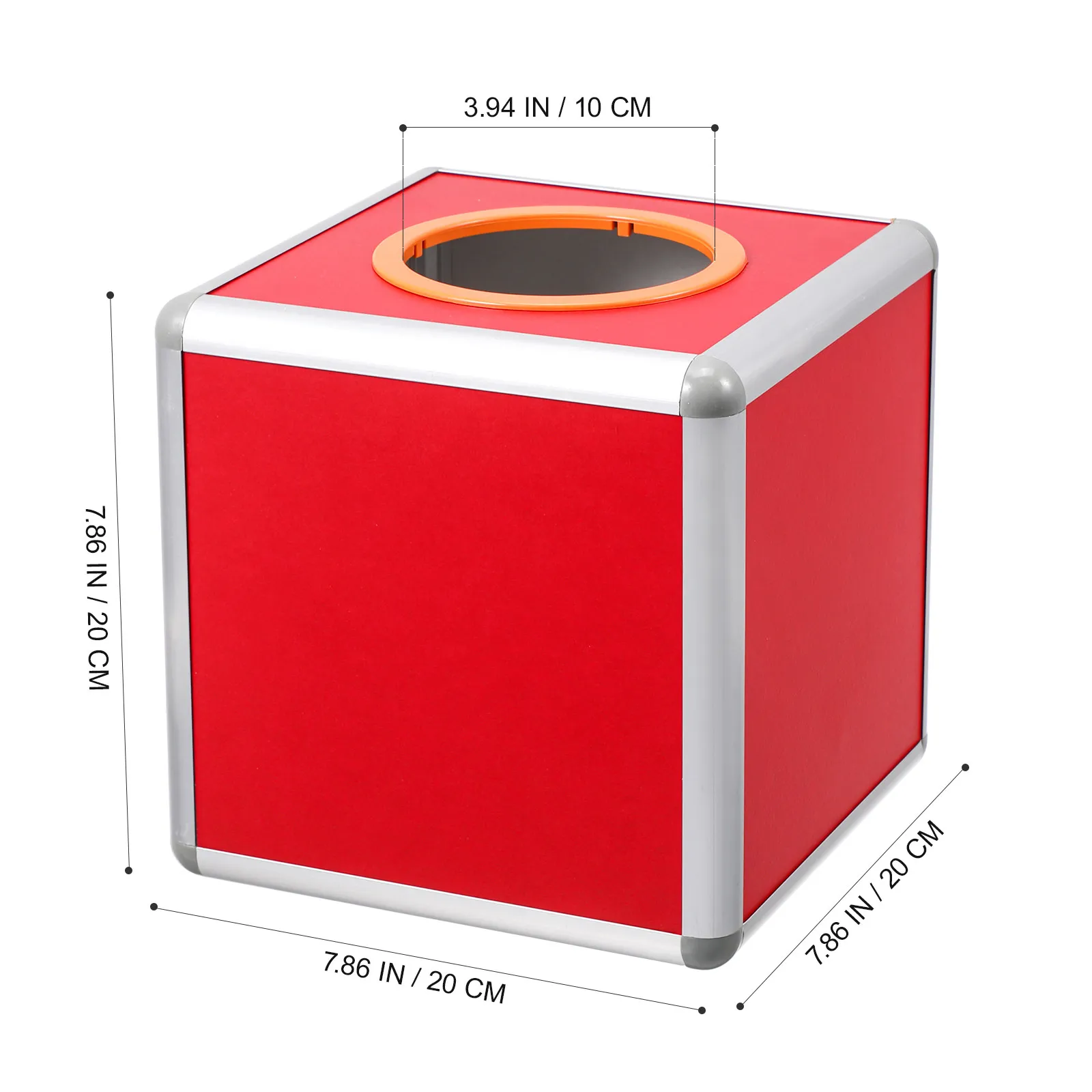 20Cm Aluminum Alloy Raffle Box Clear Acrylic Style Lottery Container for Door Prize Drawing Contest Entry Fundraising Ballot