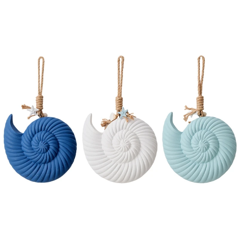 

Mediterranean Wall Decor Pendant Wood Shell Starfish Wall Hanging Ornaments Vintage Living Room Ocean Beach-AT93