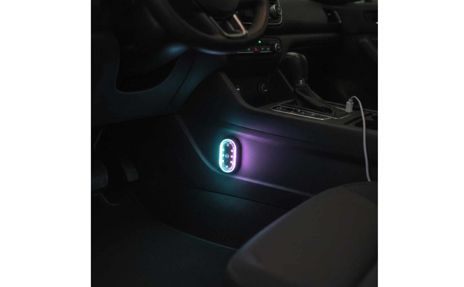 4 Pieces Car Ambient Light with Controller Adhesive-Backed Interior Ambient Lighting Kit LED Light Kit Dynamic Modes for Drivers