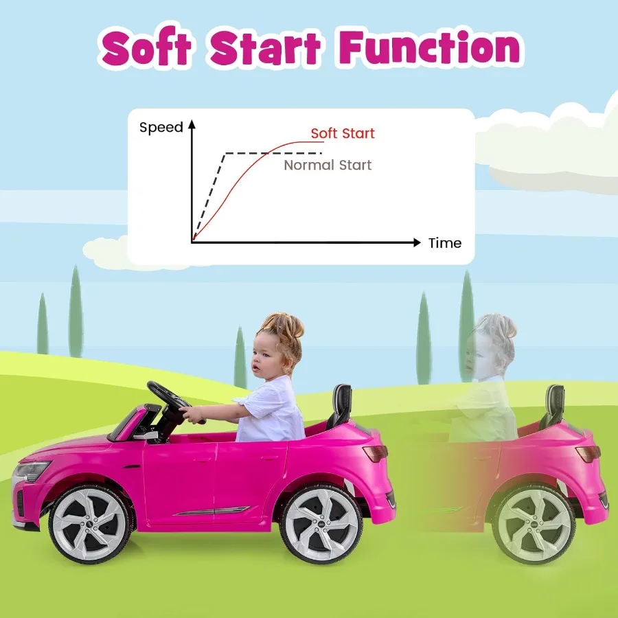 12V Ride on Car Licensed Audi SQ8 Remote Control Ride on Toy Battery Powered Electric Vehicle with Spring Suspension Music and