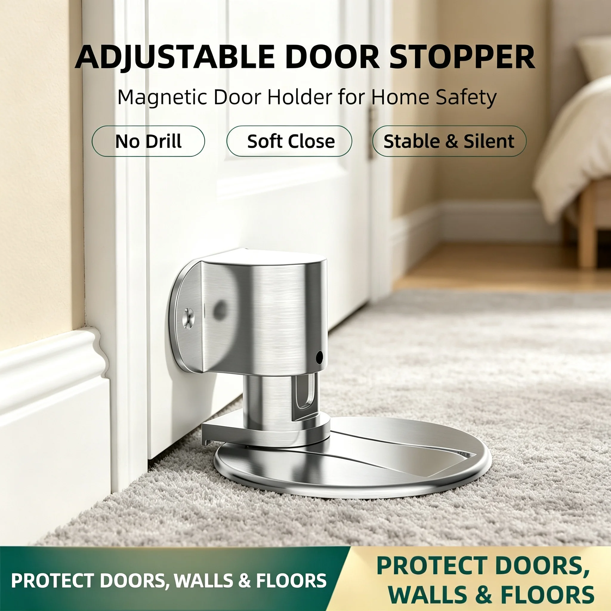 Anti-Collision Windproof Door Wedge Stopper Drill-Free Door Holder Creative New Style Door Stop for Bathroom Household Use