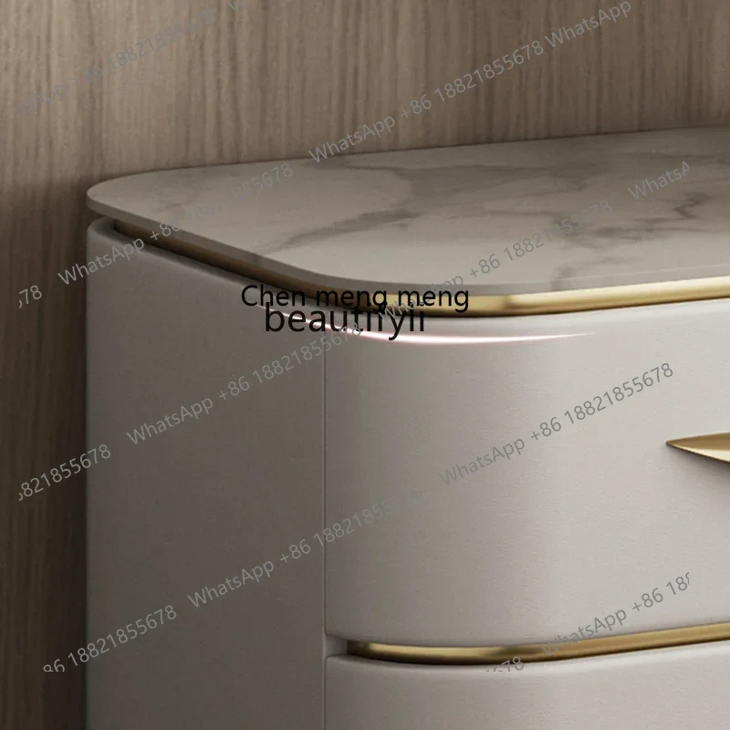 G153 غرفة نوم مضمد مطابقة خلع الملابس بسيطة الحديثة لوحة حجرية السرير تخزين خزانة متكاملة #5