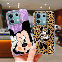 Couple Leopard Print Mouse Bow Character Phone Case for Xiaomi Mi 13T 14T Pro 11 Lite NE 5G Couple Shell Silicone Back TPU Cover