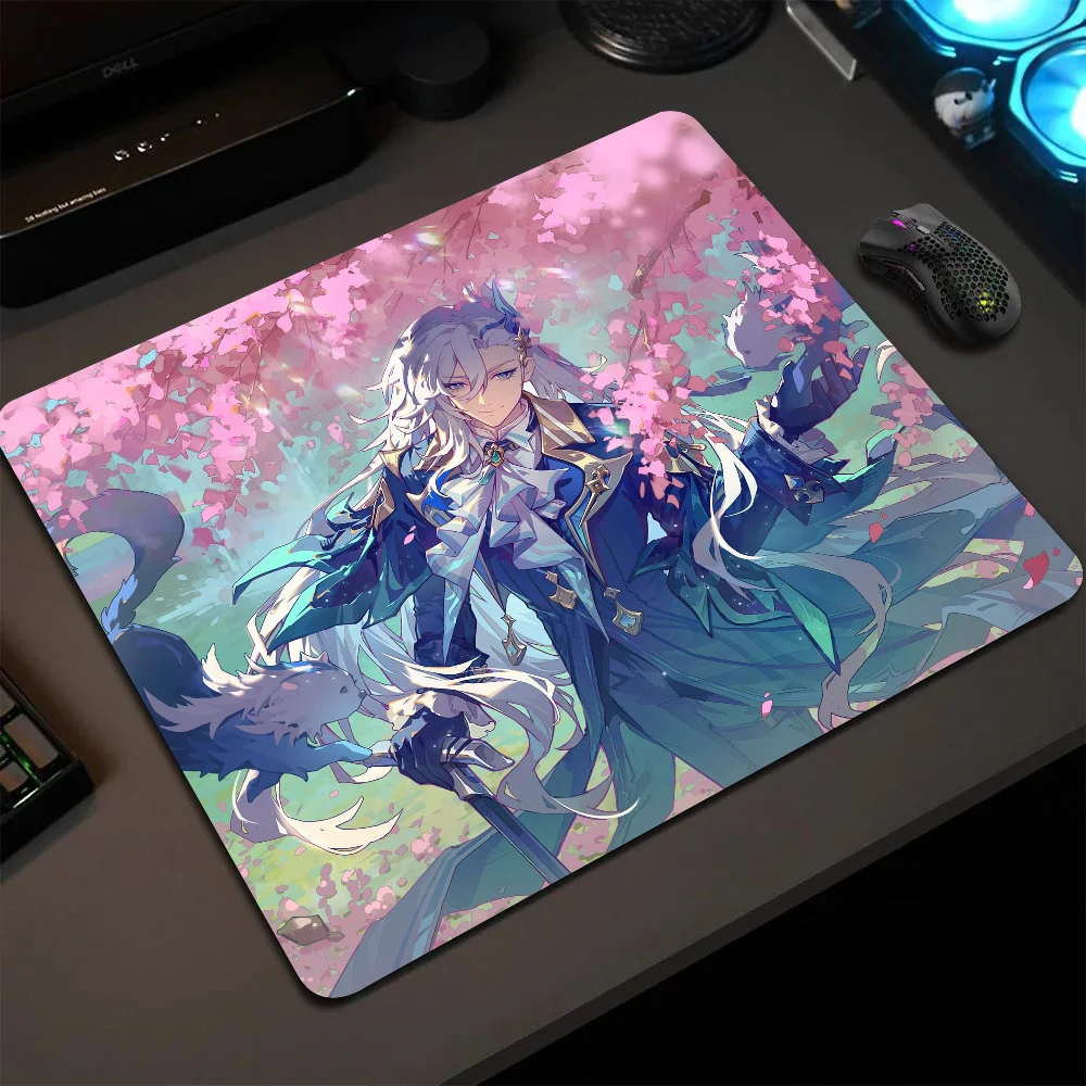 

Neuvillette Genshin Impact Mousepad Small LockEdge Mouse Pad For Gamers Computer Desk Pad Anti-slip Rubber