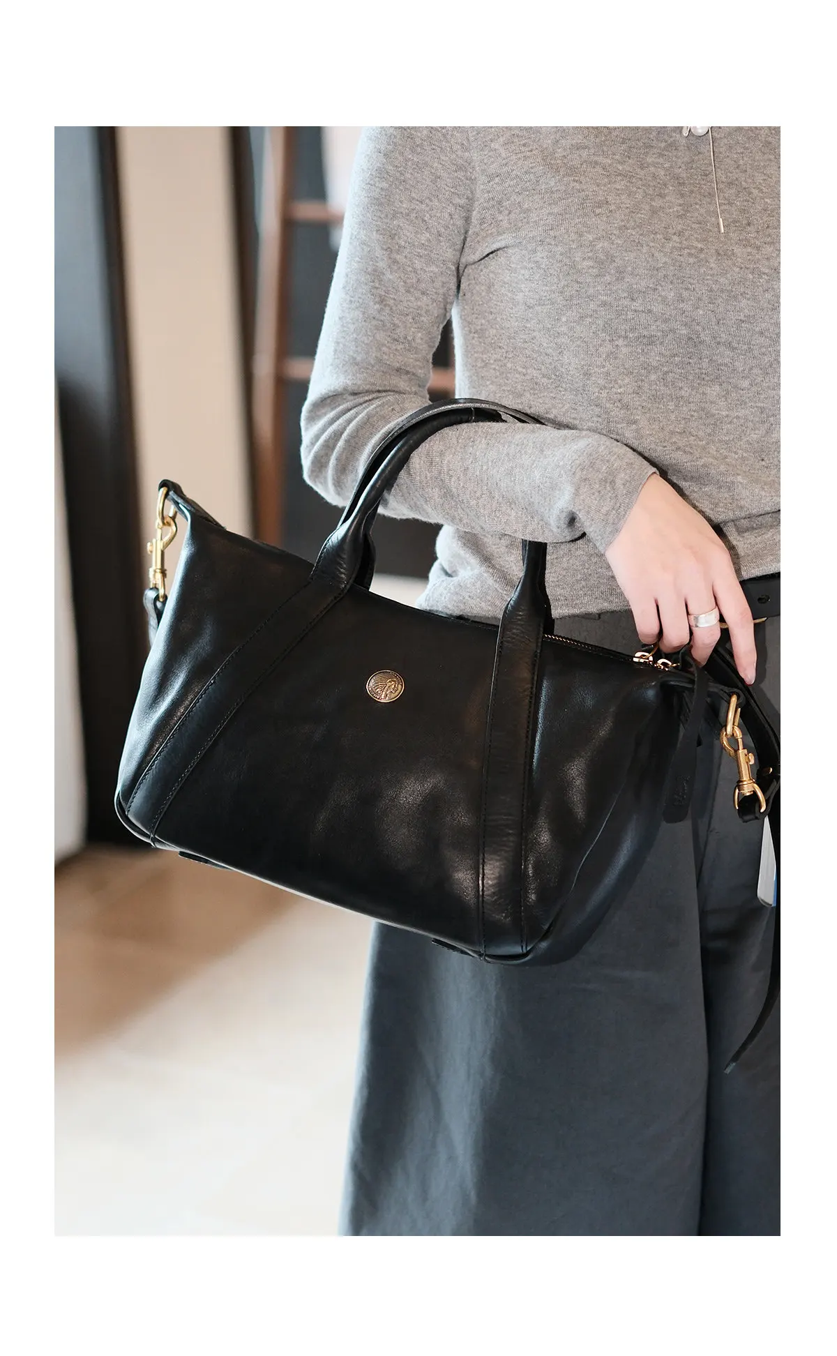 PNDME Organizer Designer handgefertigte Damenhandtasche aus echtem Leder, modische Luxus-Umhängetasche aus Rindsleder mit großem Fassungsvermögen – Detail 9