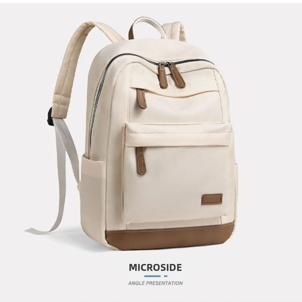 Large Capacity Women's Backpack Nylon Quilted Water-Resistant Travel Shoulder Bag Lightweight Multi-Pocket Student School Bag