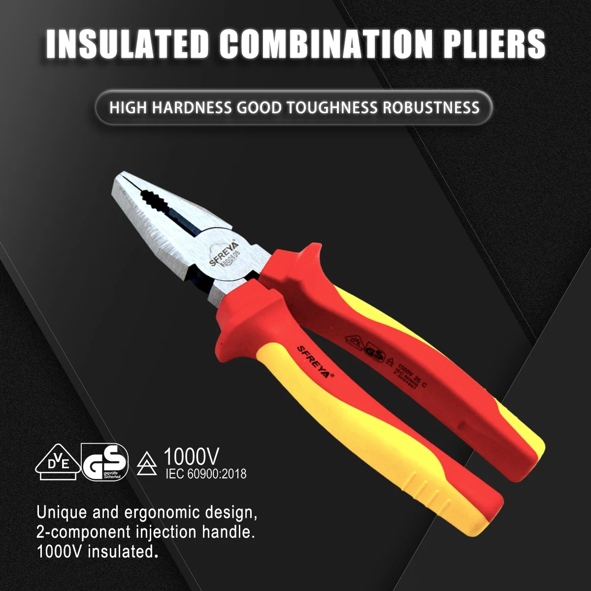SFREYA F8006 Insulated Multi-Functional High-voltage Resistant Diagonal Pliers Industrial Light Weight Tool for Electricians