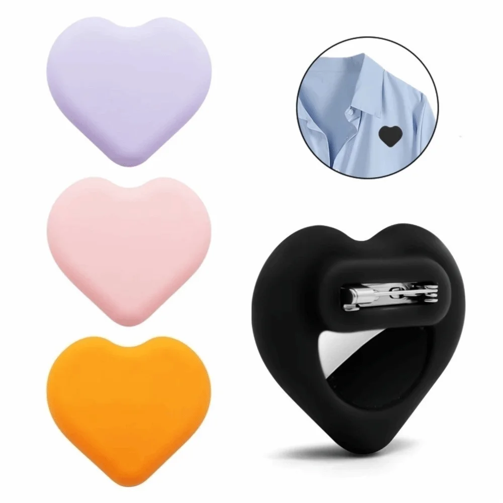 Heart-shaped For Airtag Hidden Holder with Safety Pin Anti-Lost GPS Case Silicone Waterproof Tracker Protective Cover Shell