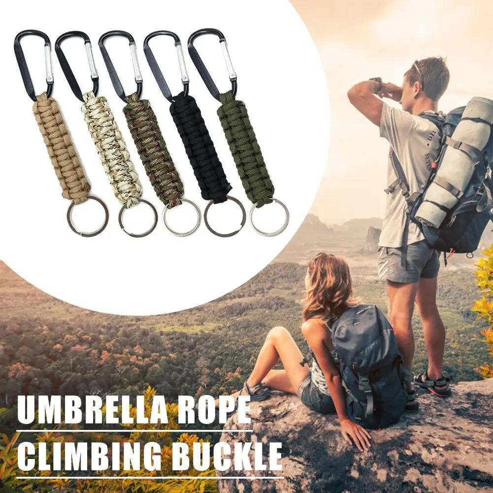 Outdoor Hiking Umbrella Rope Carabiner Keyring Climbing Accessories Random Color