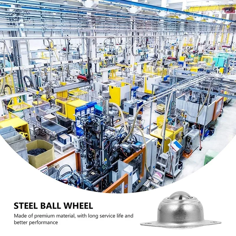 Bola de transferencia montada en brida, tornillo de acero, rodamiento de bolas redondo, rueda de rotación Universal para muebles de transmisión