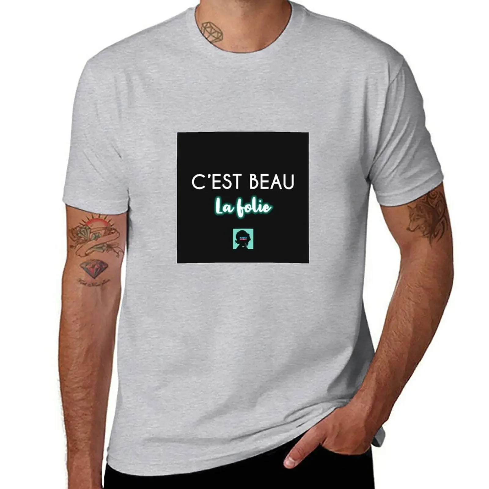 New C'EST BEAU LA FOLIE, LOMEPAL T-Shirt heavyweight t shirts boys t shirts workout shirts for men