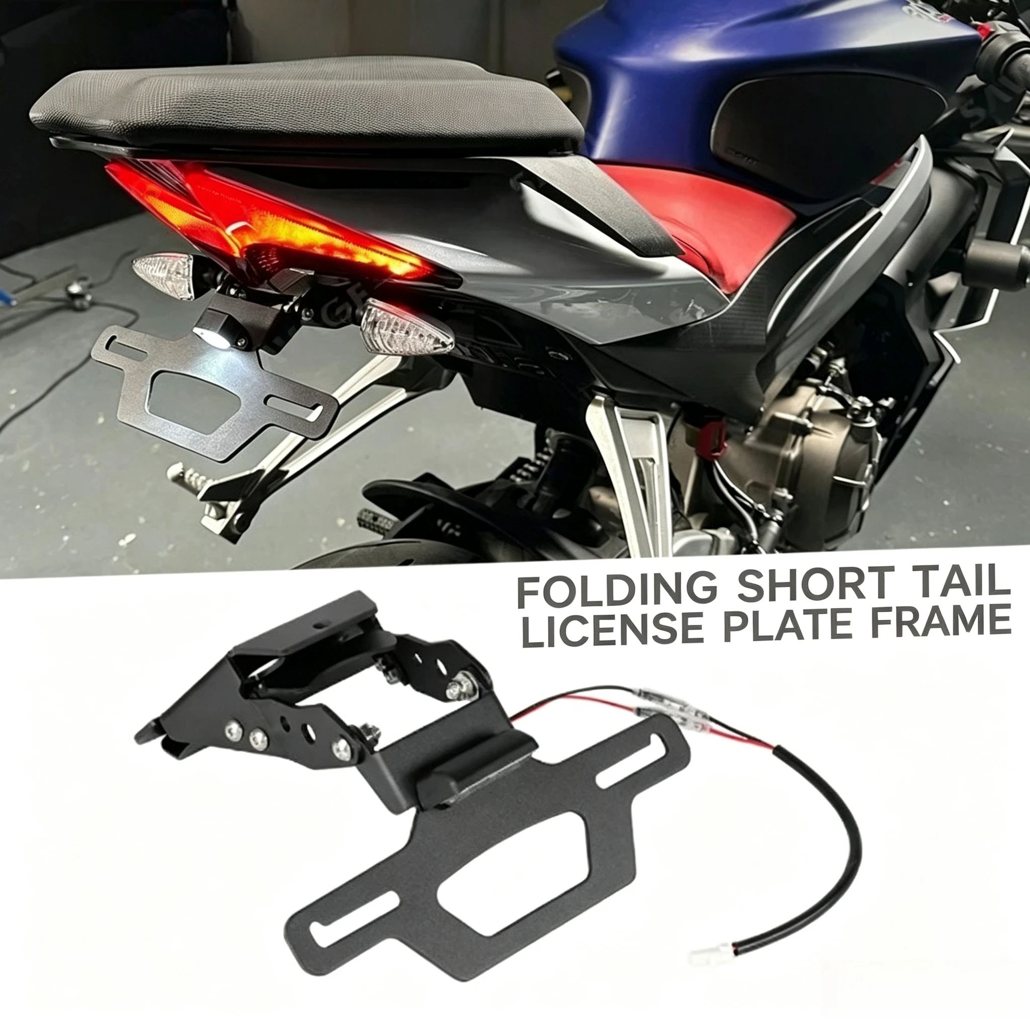 For Aprilia RSV4 1100 RS660 Folding Short Tail License Plate Holder Motorcycle Accessories