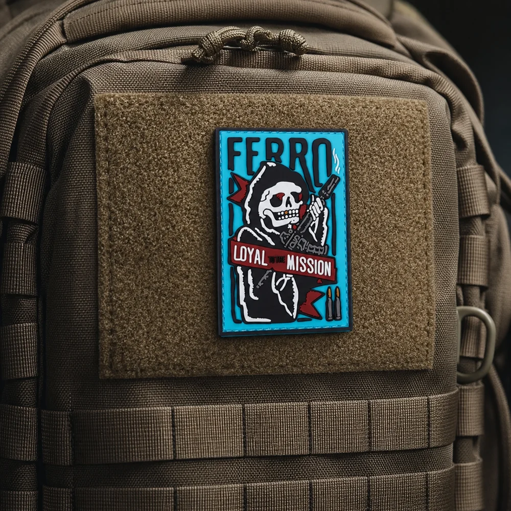 Luminous Skull Pharaoh Armband Tactical Embroidery PVC Patch 'Loyal to the Moments' Design for DIY Clothing Decoration